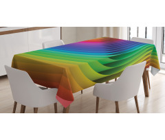 Color Wave Curls Art Tablecloth