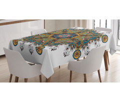 Tribal Paisley Boho Art Tablecloth