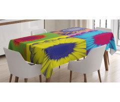 Daisy Flower Collage Tablecloth