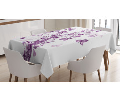 Flowers Leaf Butterlies Tablecloth