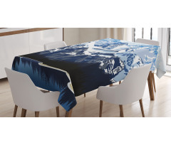 Mountain with Snow View Tablecloth