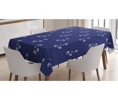 Floral Pattern and Dot Tablecloth