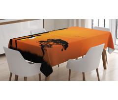 Child and Mother in Desert Tablecloth