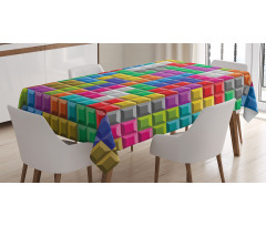 Colorful Blocks Art Tablecloth