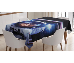 Funny Astronaut Cat Humor Tablecloth