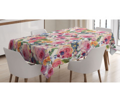 Shabby Plant Rose Floral Tablecloth