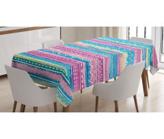 Watercolor Aztec Stripes Tablecloth