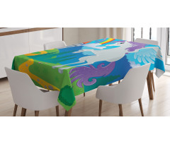 Unicorn with Rainbow Fairy Tablecloth