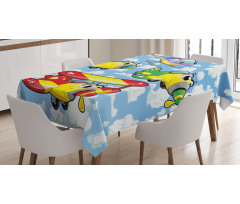 Kids Airplanes Sky Tablecloth