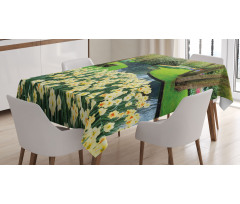 Flower Garden Grass Park Tablecloth