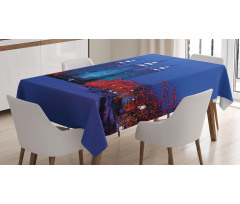 Castle in Winter Road Tablecloth