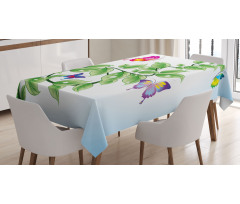 Floral Leaves Branches Tablecloth