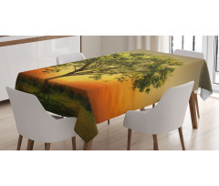 Sunset Scenery Valley Tablecloth