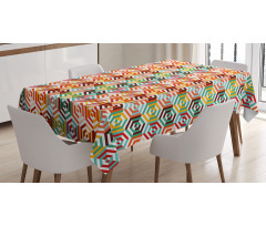Hexagonal Shape Retro Tablecloth