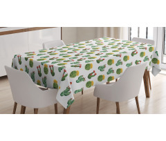 Cactus and Suculent Print Tablecloth