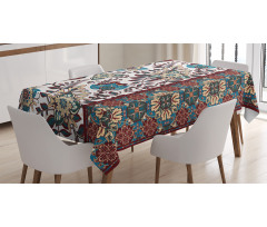 Ornate Floral Border Tablecloth