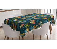 Butterflies and Flowers Tablecloth