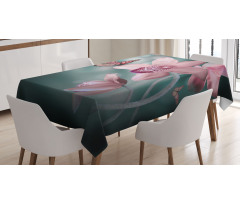 Orchid Flower Butterfly Tablecloth