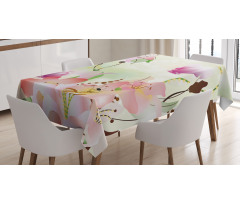 Abstract Flowers Buds Tablecloth