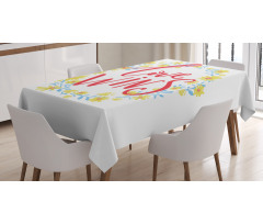 Love Wins Floral Wreath Tablecloth