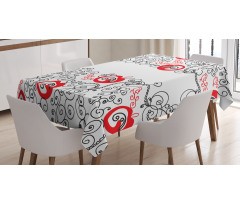Sketchy Birds Swirls Tablecloth
