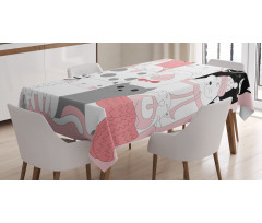 Funny Kittens Humor Doodle Tablecloth