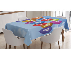 Balloons Letters Sky Tablecloth