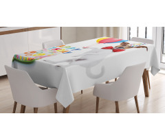 Dance Party Dog Cake Tablecloth
