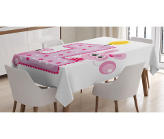 Girls Birthday Bunnies Tablecloth