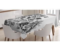 Dogs in Forest Tablecloth