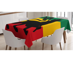 Judah Lion Reggae Flag Tablecloth