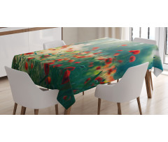 Wild Red Poppy Field Tablecloth