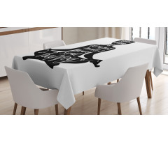 Silhouette with Writing Tablecloth
