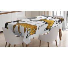 Cartoon Wild Animals Africa Tablecloth