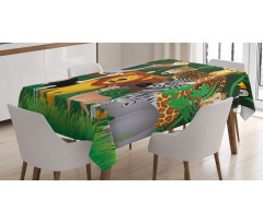Exotic Jungle Cheerful Fun Tablecloth