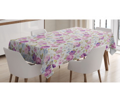 Pastel Tones Leaves Tablecloth