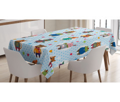 Animals Winter Clothing Tablecloth