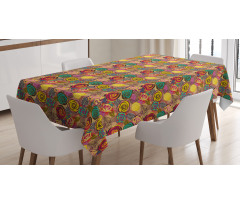 Colorful Rose Blossoms Tablecloth