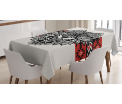Tattoo Style Animal Face Tablecloth