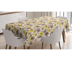Grungy Roses Romantic Tablecloth