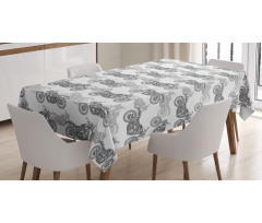 Details in Grayscale Tablecloth