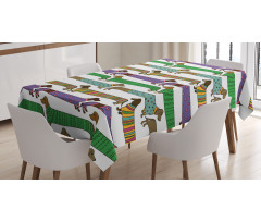 Dachshunds in Clothes Tablecloth
