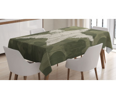Grunge Star on Green Tablecloth