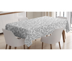 Monochrome Floral Rustic Tablecloth
