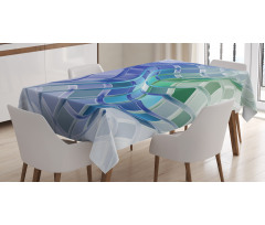 Abstract Wavy Squares Tablecloth