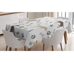 Paw Print and Bones Tablecloth
