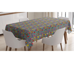 Quirky Cartoon Striped Tablecloth