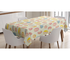 Dotted Floral Striped Tablecloth