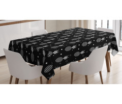 Monochrome Pineapples Tablecloth