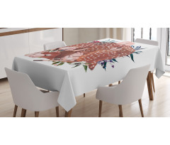 Deer with Hares in Forest Tablecloth
